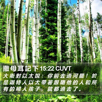 撒 母 耳 記 下 15:22 CUVT Bible Verse Image