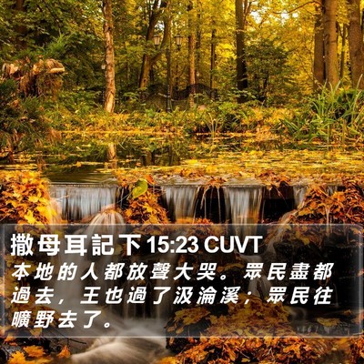 撒 母 耳 記 下 15:23 CUVT Bible Verse Image