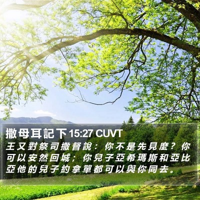 撒 母 耳 記 下 15:27 CUVT Bible Verse Image