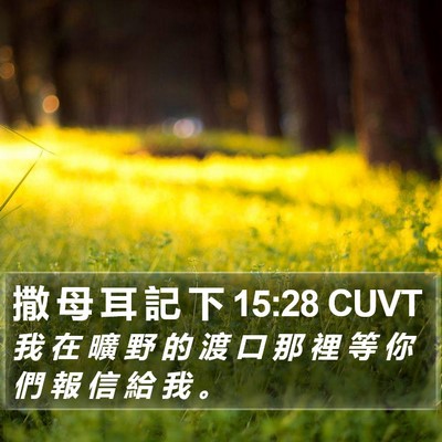 撒 母 耳 記 下 15:28 CUVT Bible Verse Image