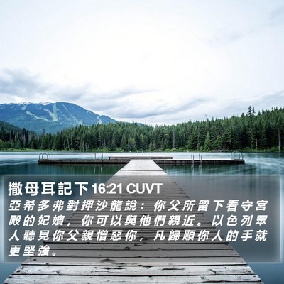 撒 母 耳 記 下 16:21 CUVT Bible Verse Image