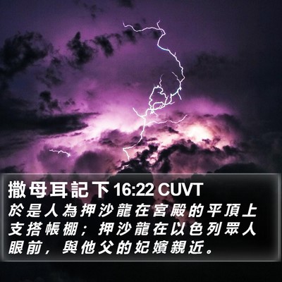 撒 母 耳 記 下 16:22 CUVT Bible Verse Image