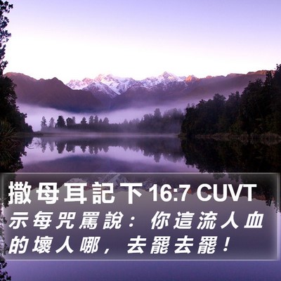 撒 母 耳 記 下 16:7 CUVT Bible Verse Image