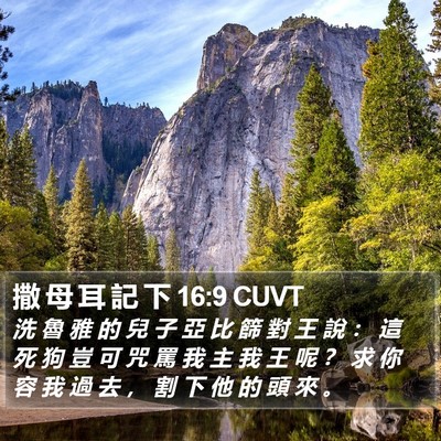 撒 母 耳 記 下 16:9 CUVT Bible Verse Image