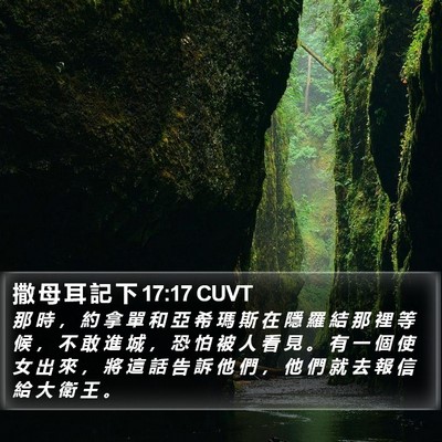 撒 母 耳 記 下 17:17 CUVT Bible Verse Image