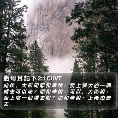 撒 母 耳 記 下 2:1 CUVT Bible Verse Image