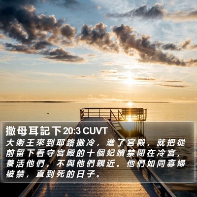 撒 母 耳 記 下 20:3 CUVT Bible Verse Image