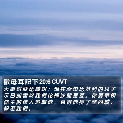 撒 母 耳 記 下 20:6 CUVT Bible Verse Image