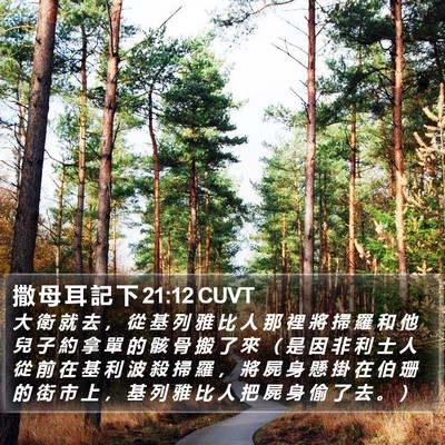 撒 母 耳 記 下 21:12 CUVT Bible Verse Image
