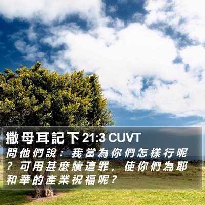 撒 母 耳 記 下 21:3 CUVT Bible Verse Image