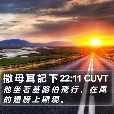 撒 母 耳 記 下 22:11 CUVT Bible Verse Image