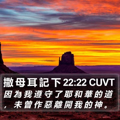 撒 母 耳 記 下 22:22 CUVT Bible Verse Image