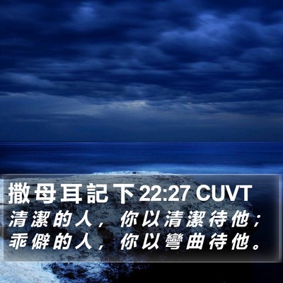 撒 母 耳 記 下 22:27 CUVT Bible Verse Image