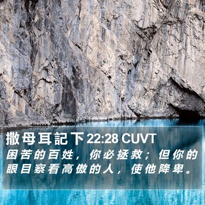撒 母 耳 記 下 22:28 CUVT Bible Verse Image