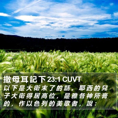 撒 母 耳 記 下 23:1 CUVT Bible Verse Image