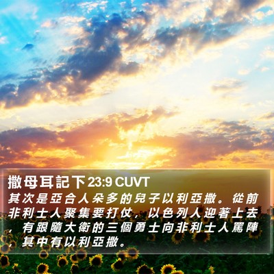 撒 母 耳 記 下 23:9 CUVT Bible Verse Image