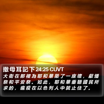 撒 母 耳 記 下 24:25 CUVT Bible Verse Image