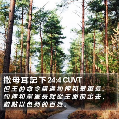 撒 母 耳 記 下 24:4 CUVT Bible Verse Image
