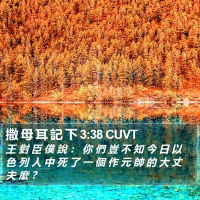 撒 母 耳 記 下 3:38 CUVT Bible Verse Image