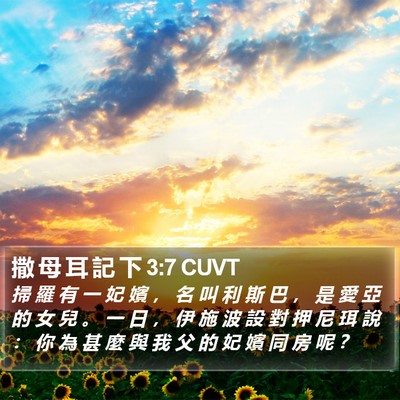 撒 母 耳 記 下 3:7 CUVT Bible Verse Image
