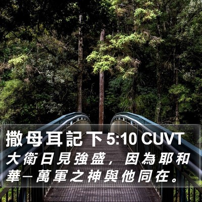 撒 母 耳 記 下 5:10 CUVT Bible Verse Image