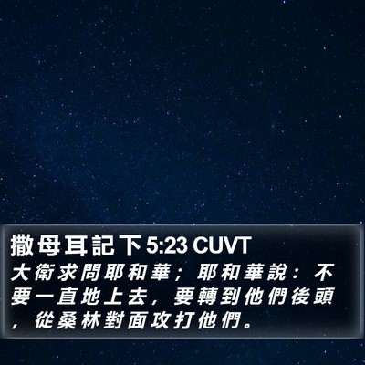撒 母 耳 記 下 5:23 CUVT Bible Verse Image