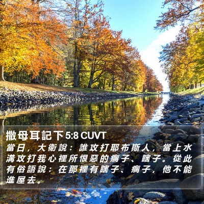 撒 母 耳 記 下 5:8 CUVT Bible Verse Image