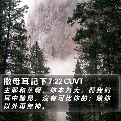 撒 母 耳 記 下 7:22 CUVT Bible Verse Image