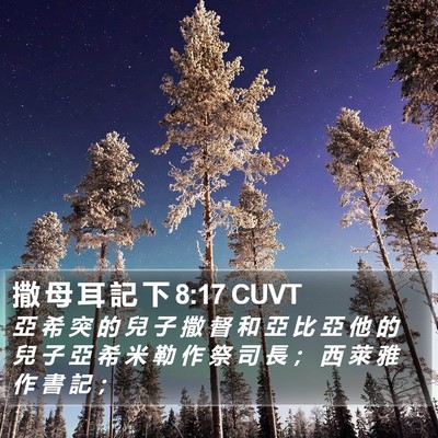 撒 母 耳 記 下 8:17 CUVT Bible Verse Image