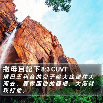 撒 母 耳 記 下 8:3 CUVT Bible Verse Image