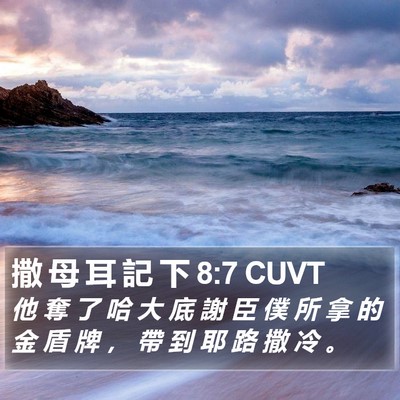 撒 母 耳 記 下 8:7 CUVT Bible Verse Image