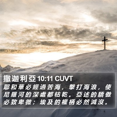 撒 迦 利 亞 10:11 CUVT Bible Verse Image