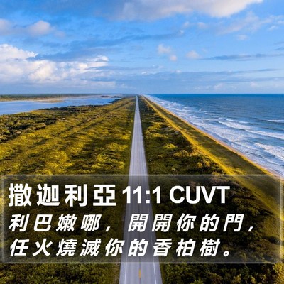 撒 迦 利 亞 11:1 CUVT Bible Verse Image