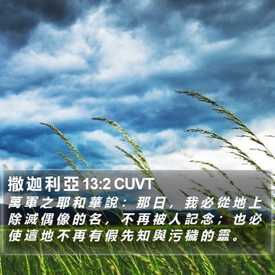 撒 迦 利 亞 13:2 CUVT Bible Verse Image