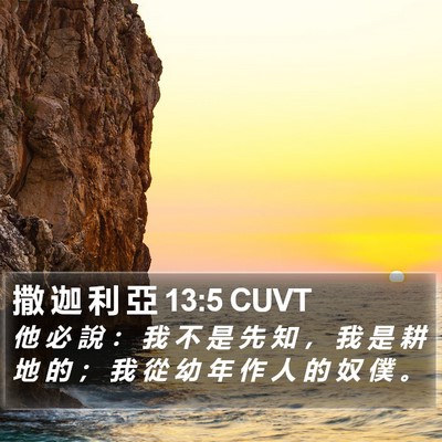 撒 迦 利 亞 13:5 CUVT Bible Verse Image