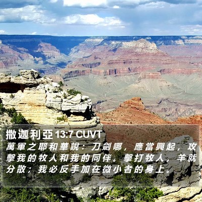 撒 迦 利 亞 13:7 CUVT Bible Verse Image