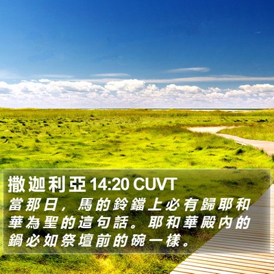 撒 迦 利 亞 14:20 CUVT Bible Verse Image
