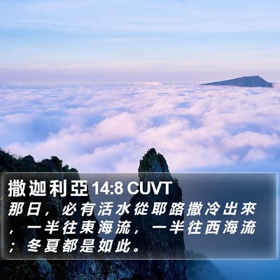 撒 迦 利 亞 14:8 CUVT Bible Verse Image