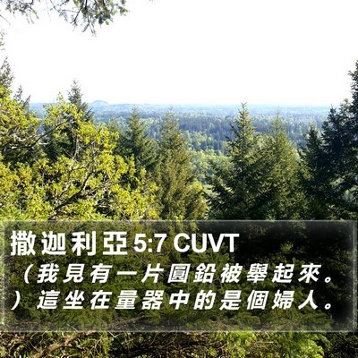 撒 迦 利 亞 5:7 CUVT Bible Verse Image
