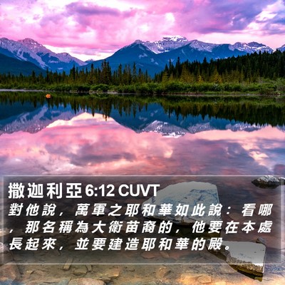 撒 迦 利 亞 6:12 CUVT Bible Verse Image