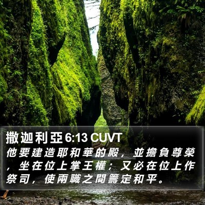 撒 迦 利 亞 6:13 CUVT Bible Verse Image