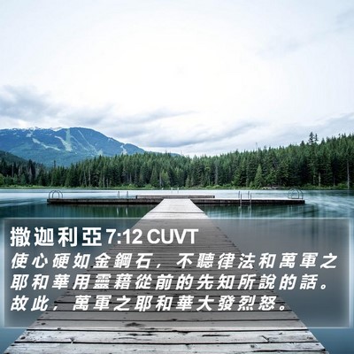 撒 迦 利 亞 7:12 CUVT Bible Verse Image