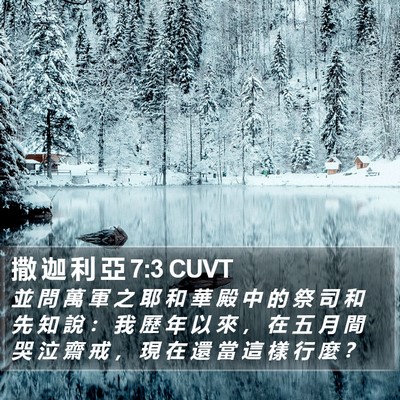 撒 迦 利 亞 7:3 CUVT Bible Verse Image
