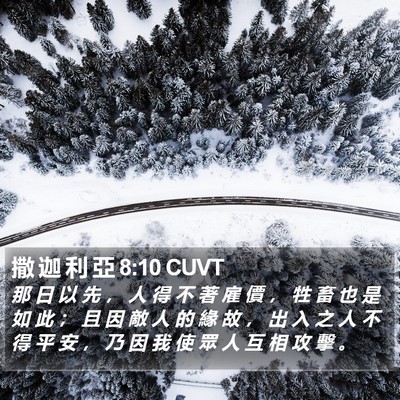 撒 迦 利 亞 8:10 CUVT Bible Verse Image