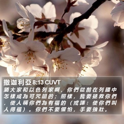 撒 迦 利 亞 8:13 CUVT Bible Verse Image