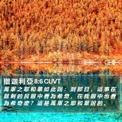 撒 迦 利 亞 8:6 CUVT Bible Verse Image