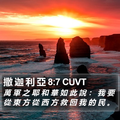 撒 迦 利 亞 8:7 CUVT Bible Verse Image