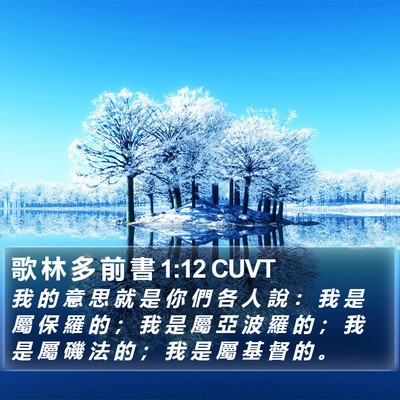 歌 林 多 前 書 1:12 CUVT Bible Verse Image