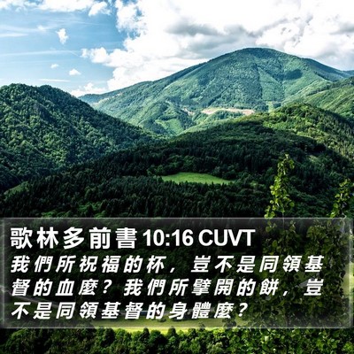 歌 林 多 前 書 10:16 CUVT Bible Verse Image