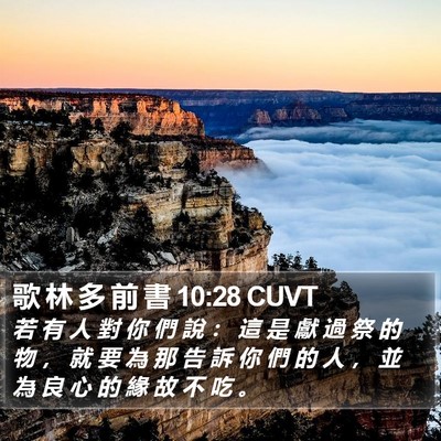 歌 林 多 前 書 10:28 CUVT Bible Verse Image